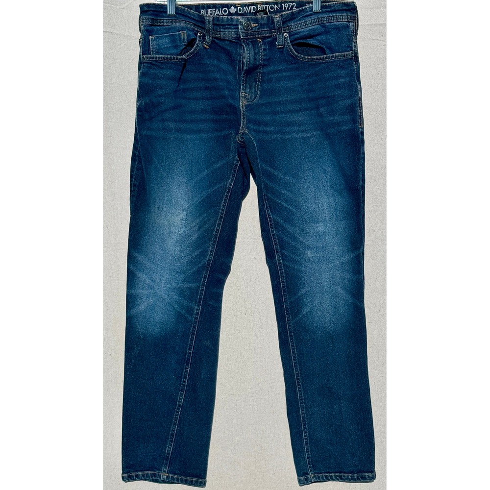 Buffalo David Bitton Evan-X Slim Straight Stretch Jeans Blue Dark Wash 30x30